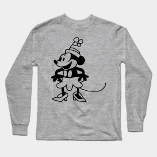 Steamboat Willie Happy Cartoon Girl Mouse Long Sleeve T-Shirt